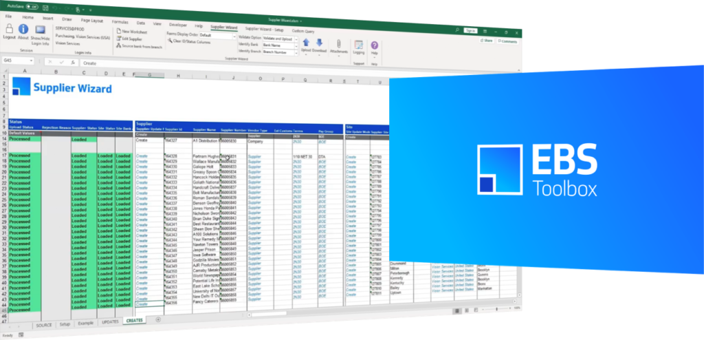 EBS Toolbox Supplier Wizard