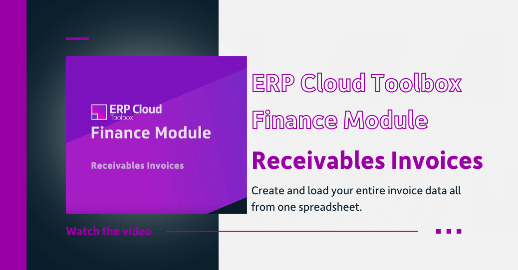 The ERP Cloud Toolbox Finance Receivables Invoices
