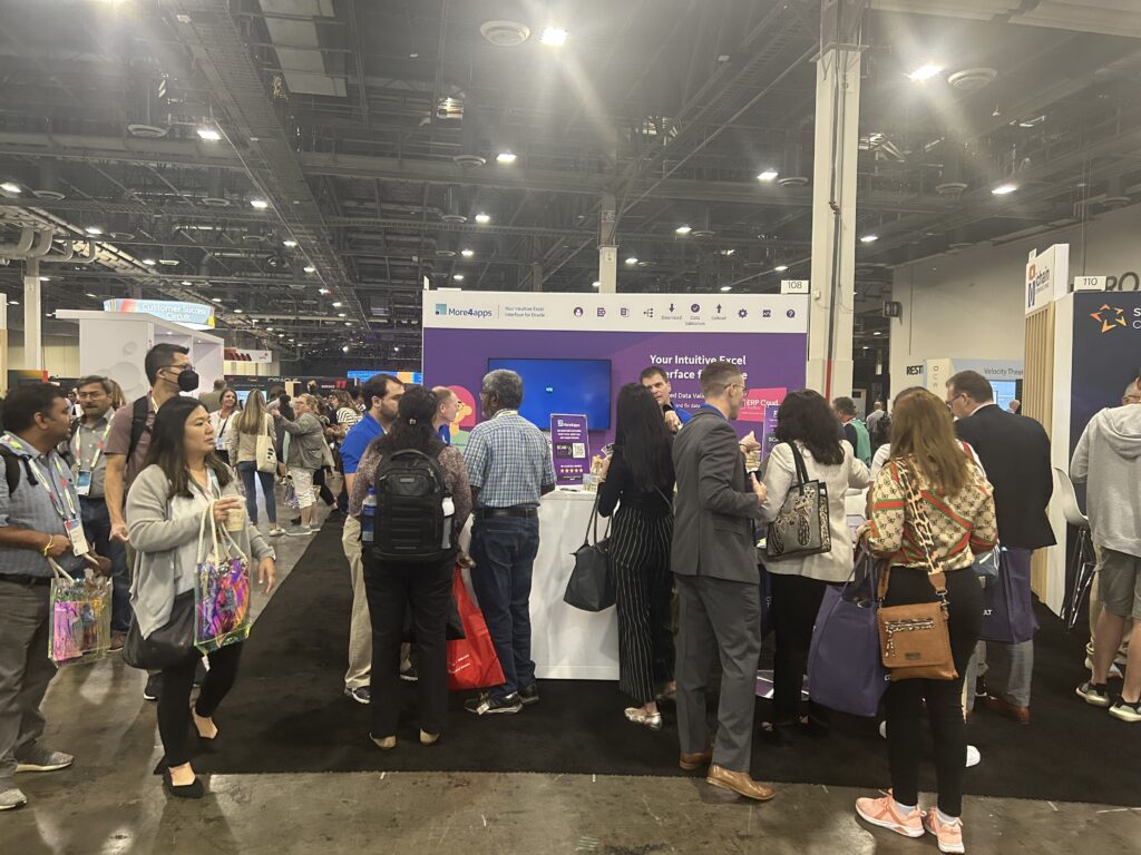 The More4apps booth saw lots of traffic at Oracle CloudWorld23, where our experts were available to speak to you about your data loading pains.