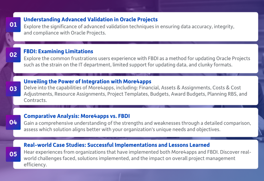 Oracle Projects Powerhouse webinar topics. Click to learn more!