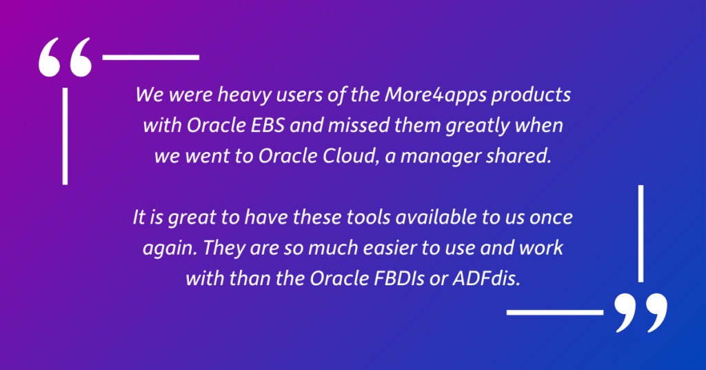 See what our customers have to say about our ERP Cloud Toolbox. Read the case study to find out more!