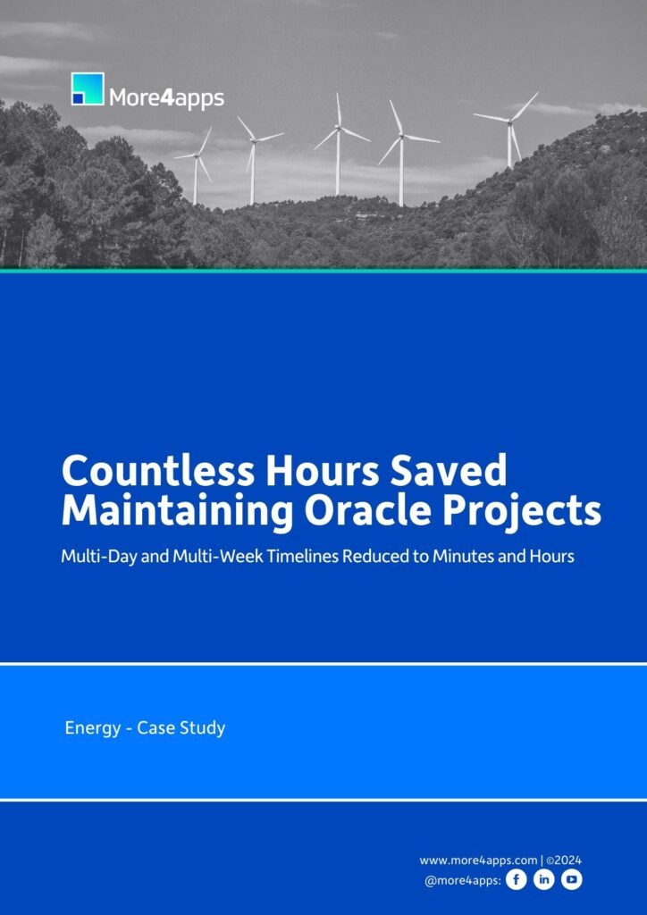See how our customer saved countless hours managing Oracle Projects with the More4apps ERP Cloud Toolbox. Read the case study.