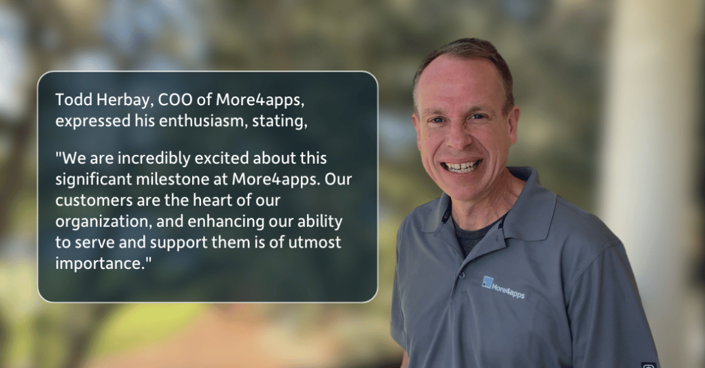 Todd Herbay, COO of More4apps expresses his enthusiasm about the newly released More4apps Community. Click the link to find out what he has to say.