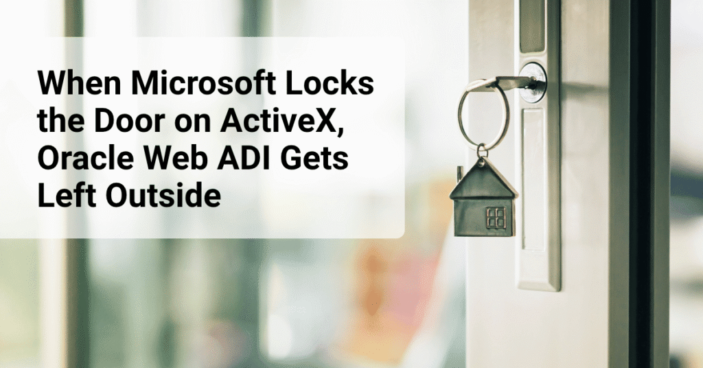 Active X locks out Web ADI